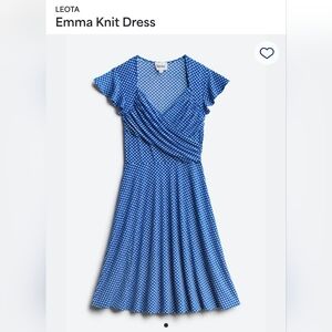 Leota Blue Flutter Sleeve Wrap Midi Dress